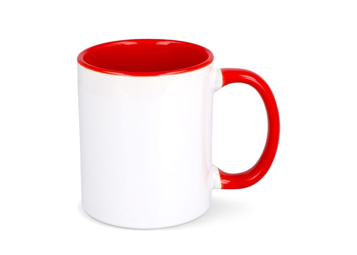 Mug intérieur et anse colorés à personnaliser 300ml Oslo Blanc / Rouge